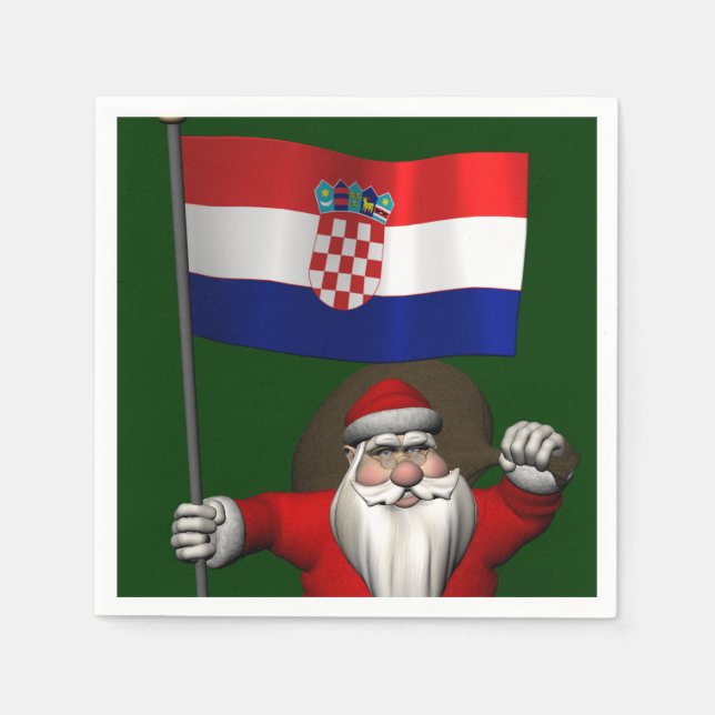 Jultomten besöker Kroatien Pappersservett (Framsidan)