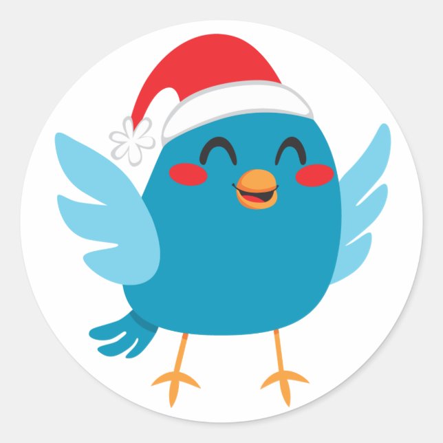 Jultomten Bird Runt Klistermärke (Framsida)