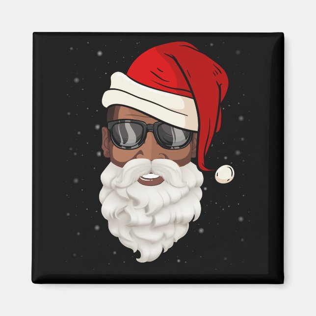 Jultomten Black Julafton Santa Afro African Americ Magnet (Framsidan)