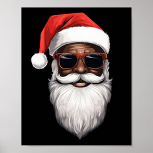 Jultomten Black Julafton Santa Afro African Americ Poster