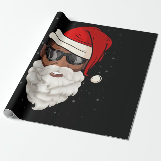 jultomten Black Julafton Santa Afro African Americ Presentpapper (Utrullad)