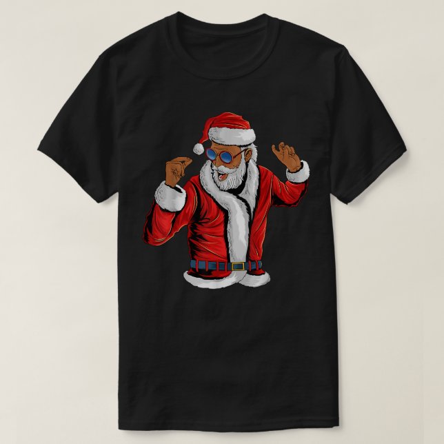 Jultomten Black Julafton Santa Afro African Americ T Shirt (Design framsida)