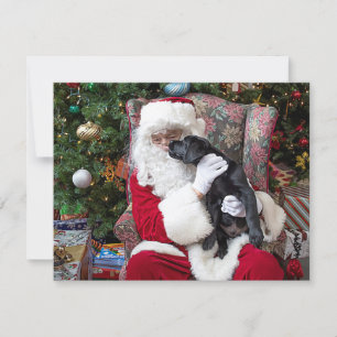 Jultomten Black Labrador, julpuppy Julkort