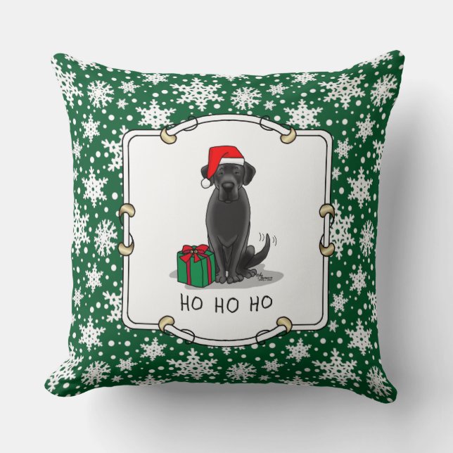 jultomten Black Labrador Retriever Cute Kudde (Framsida)