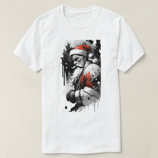 Jultomten Bläck Splatter T-Shirt (Design framsida)
