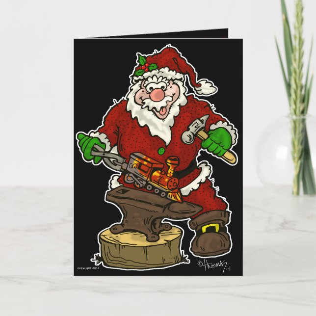 jultomten Blacksmith Helgkort (Framsida)