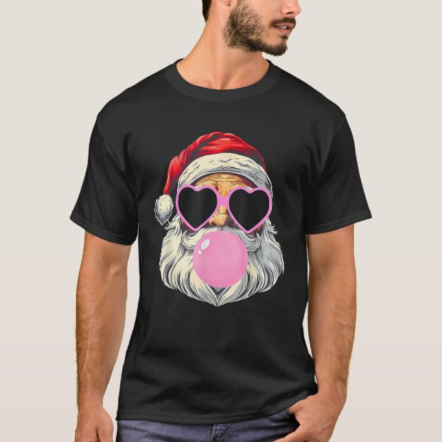 Jultomten Blockerande Rosa av gummi, solglasögon C T Shirt (Framsida)