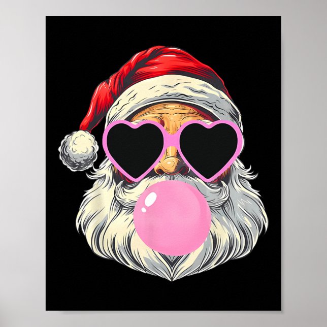 Jultomten Bloder Bubble Gum Rosa Sungles Kristus Poster (Framsidan)