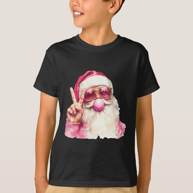 Jultomten Bloder Bubble Gum Rosa Sungles Kristus T Shirt (Framsida)