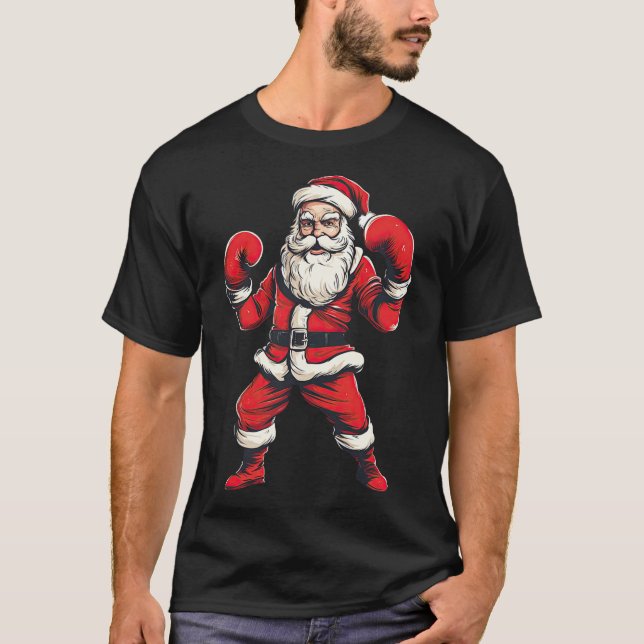 Jultomten Boxer Boxing Kickboxing jul Mart T Shirt (Framsida)