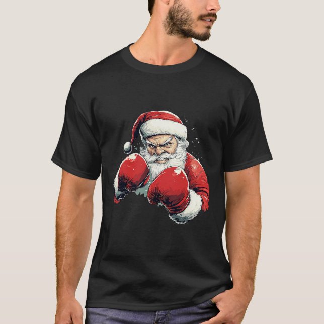 Jultomten Boxing - Jultomten med boxningsgrej T Shirt (Framsida)