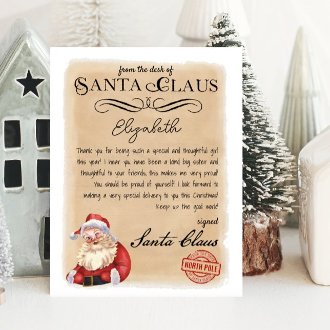 Jultomten Brev från Santa Printable (letter from santa)