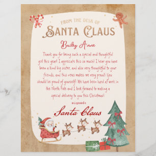 Jultomten Brev från Santa Sled Printable