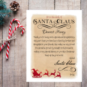 Jultomten Brev från Santa Sleigh Printable