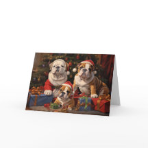 Jultomten Bulldog Julhälsningskort