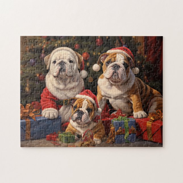 Jultomten Bulldog Julpuss Pussel (Horisontell)