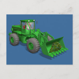 Jultomten Bulldozer operator Helg Vykort