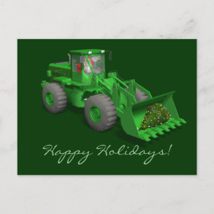Jultomten Bulldozer operator Helg Vykort