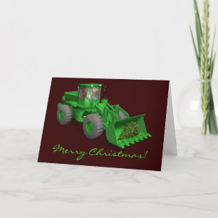 Jultomten Bulldozer operator Helgkort