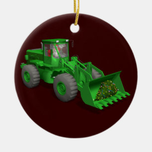 jultomten Bulldozer operator Julgransprydnad Keramik