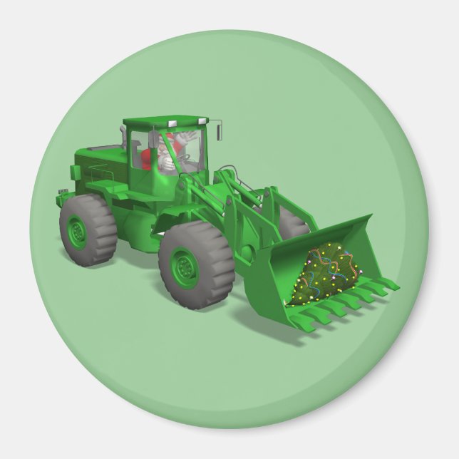 Jultomten Bulldozer operator Magnet (Framsidan)