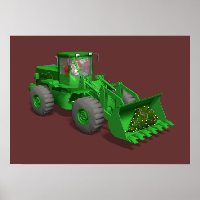 Jultomten Bulldozer operator Poster (Framsidan)