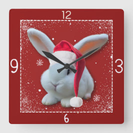 Jultomten Bunny Clock Fyrkantig Klocka