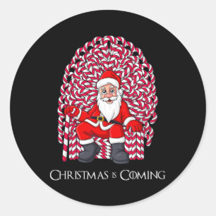 Jultomten Candy cane Throne jul Boys Girls Runt Klistermärke