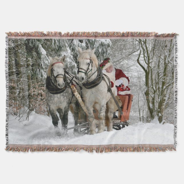 Jultomten Carriage Helgdag Filt (Framsidan)
