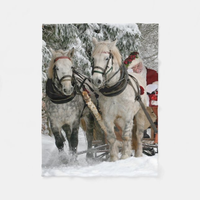Jultomten Carriage Helgdag Fleecefilt (Framsidan)