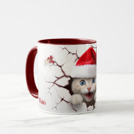 Jultomten Cat in Wall Mugg