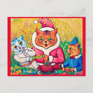 Jultomten Cat, Louis Wain Vykort