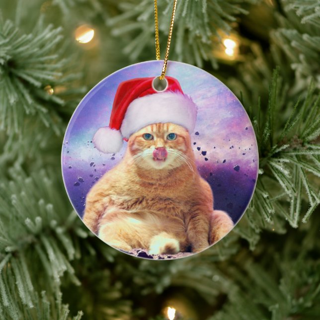 Jultomten Cat Måne Julgransprydnad Keramik (Träd)