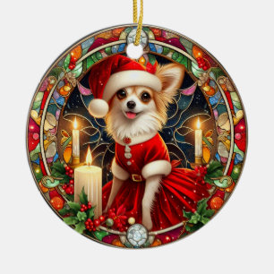 Jultomten Chihuahua Julgransprydnad Keramik