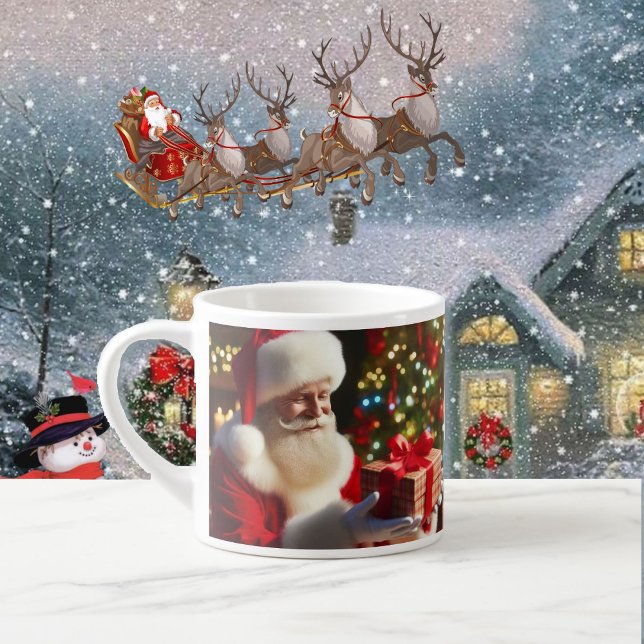 Jultomten Child's Little Kopp Add Namn eller Text Espressomugg (Skapare uppladdad)
