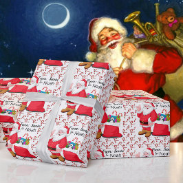 Jultomten Child's NAMN Personalize Jul Presentpapper