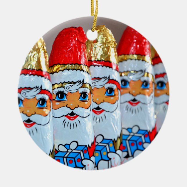 Jultomten Chocolates Ornament Round (Framsidan)