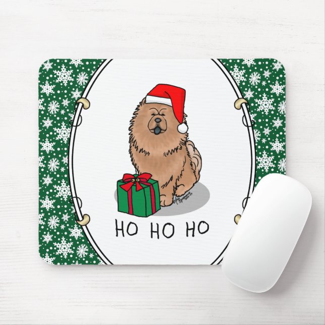 Jultomten Chow Chow Hund (kanel) Cute Musmatta (Med mus)