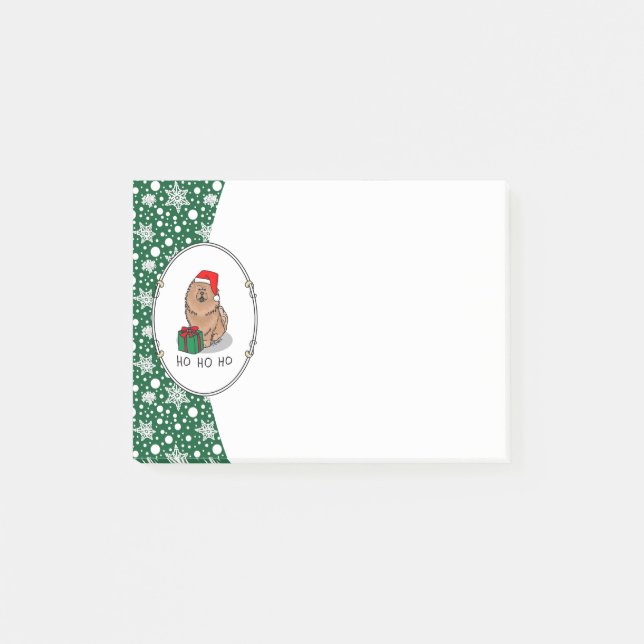 Jultomten Chow Chow Hund (kanel) Cute Post-it Block (Framsida)