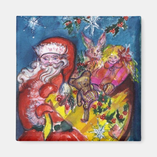 JULTOMTEN, CHRISTMAS GIFT SACK OCH LEKSAKER MAGNET (Framsidan)