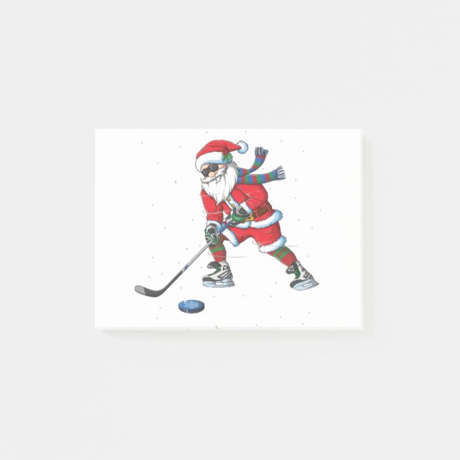 Jultomten christmas ishockey-gåvor pojkar.p post-it block (Framsida)