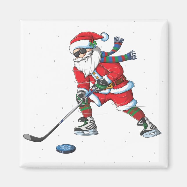 Jultomten christmas ishockey-presentatörer, pojkar magnet (Framsidan)