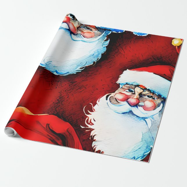 Jultomten christmas presentpapper (Utrullad)