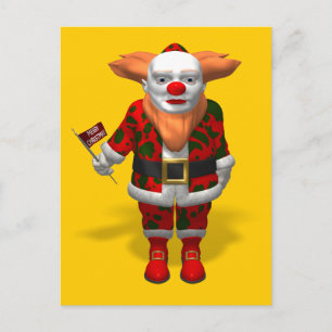 jultomten Clown Helg Vykort