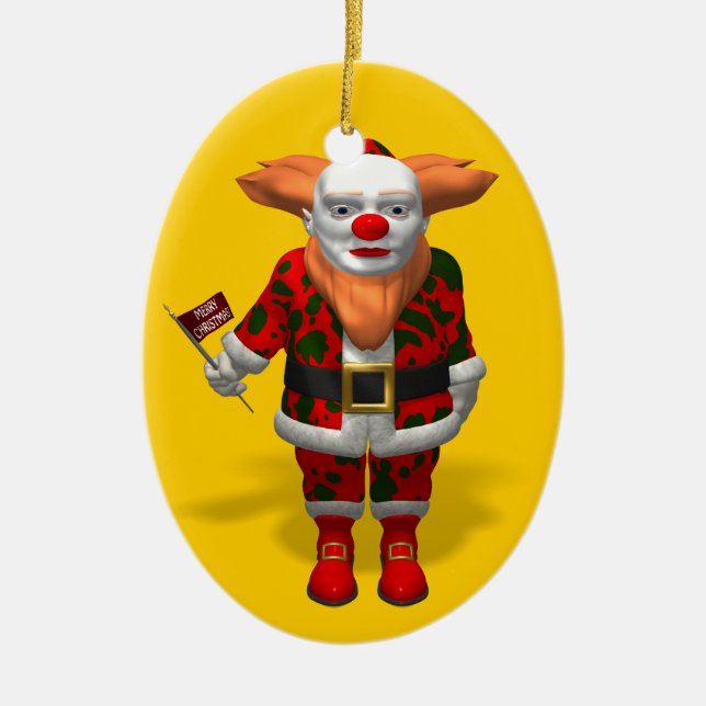 jultomten Clown Julgransprydnad Keramik (Framsidan)