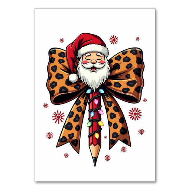 Jultomten Coquette bow School Teaching Bordsnummer (Framsidan)