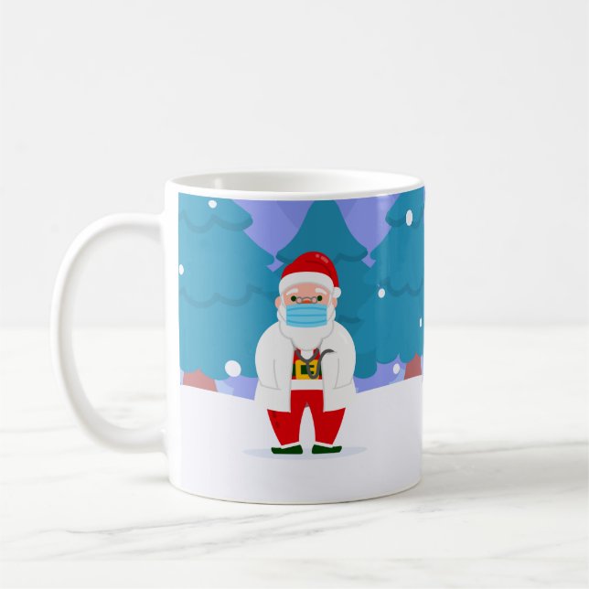 jultomten covid christmas ansikte mask doktor kaffemugg (Vänster)