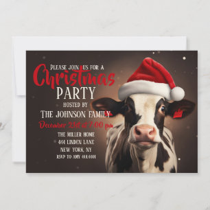Jultomten Cow-jul Inbjudningar
