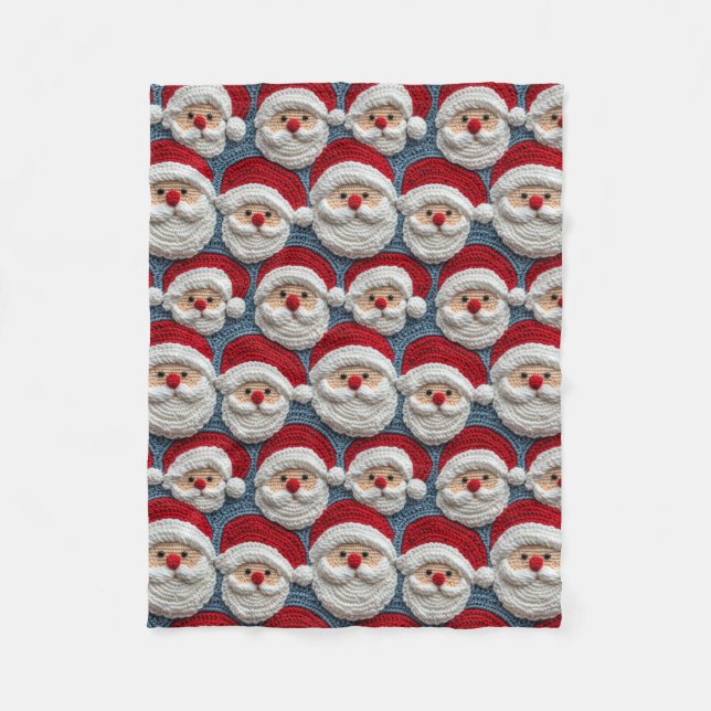 Jultomten crochet mönster fleecefilt (Framsidan)