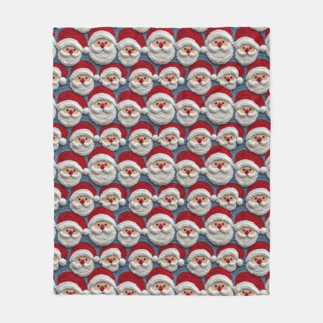 Jultomten crochet mönster fleecefilt (Framsidan)
